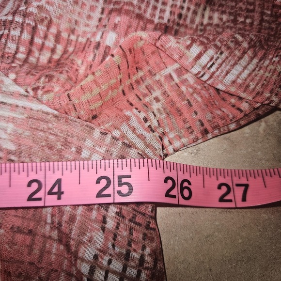 Catherines Shirt Womens 1X 18/20W Pink Abstract Tunic Plus Size Lined Top - Picture 7 of 11